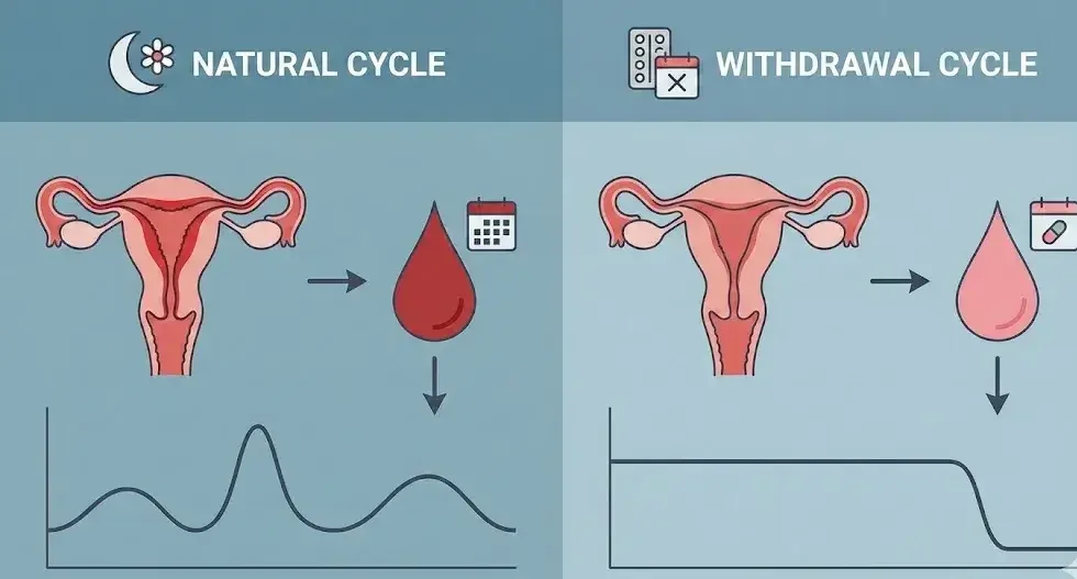 How Withdrawal Bleeding Differs from a Period